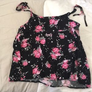 Pink and Black crop top for 13 year olds